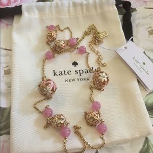 Kate Spade 'At First Blush' necklace pink gold